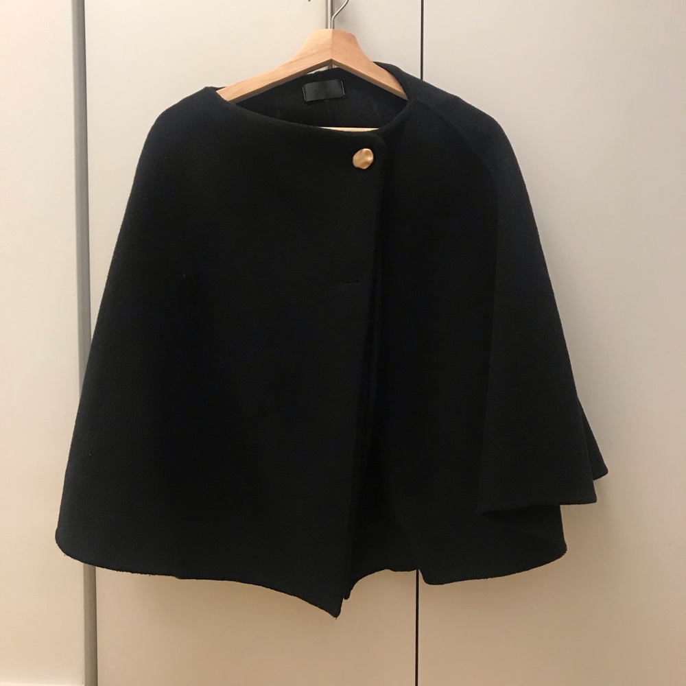 Black wool cape